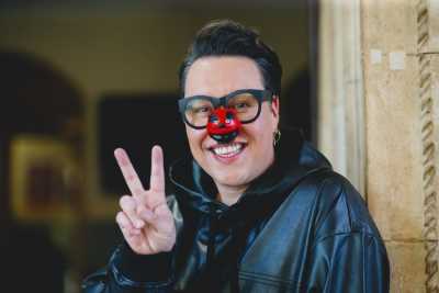 Gok Wan wearing a red nose
