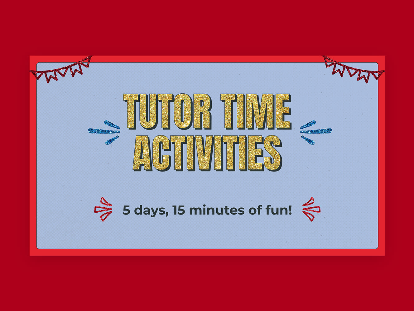Image of Tutor Time activities learning resource on a red background