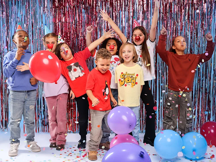A group children having fun at a party