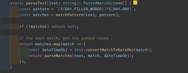 Now imagine, you highlight `matches` and then hit `cmd + D` twice, you'll now have all three occurrences of `matches` selected. If you start changing one, then all of them will change at the same time