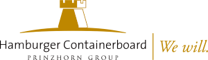 Logo niemieckiego oddziału firmy Hamburger Containerboard Prinzhorn Group, oferującej produkty z tektury falistej. Partner biznesowy Firmy Bama Logistics z Kozłowa