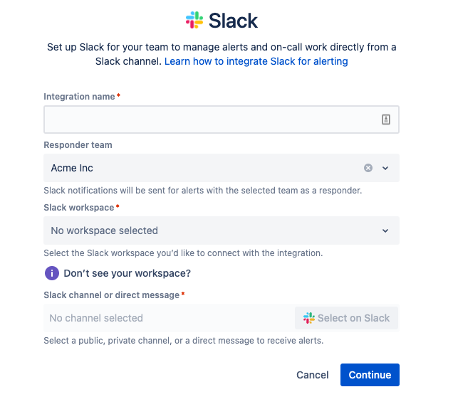 Slack alerting integration