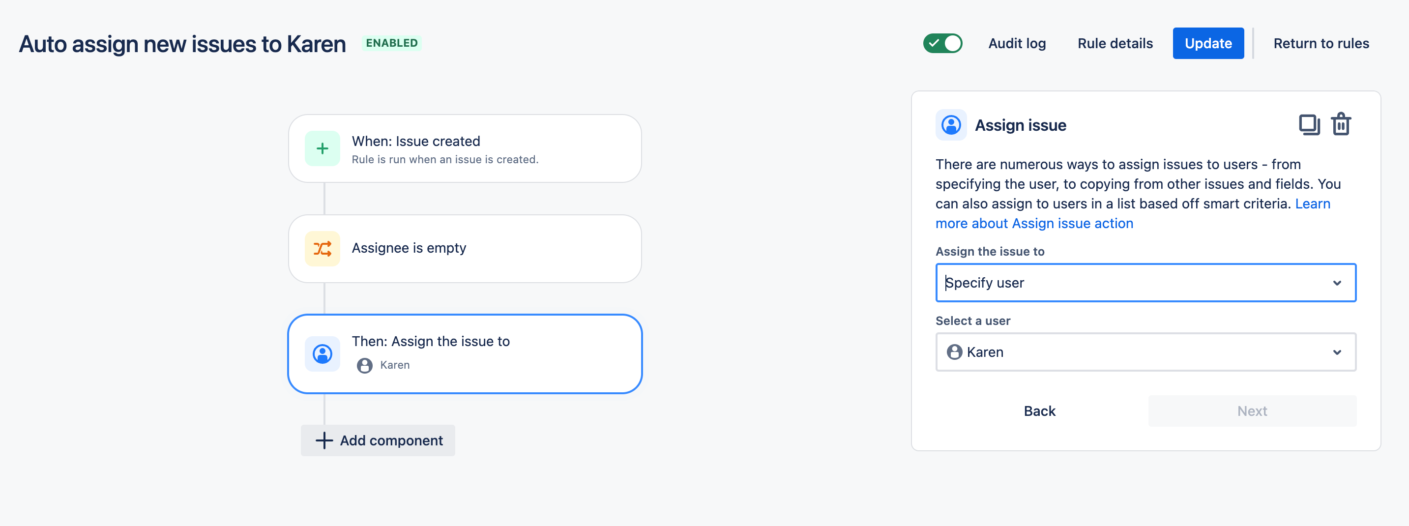 Create a rule in automation