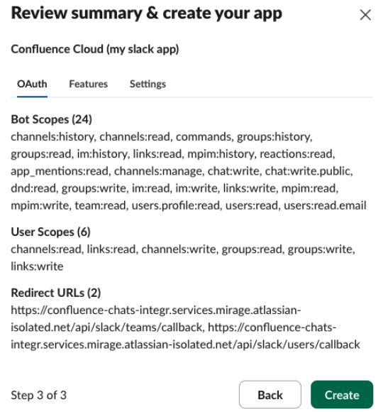 Review summary and create your app