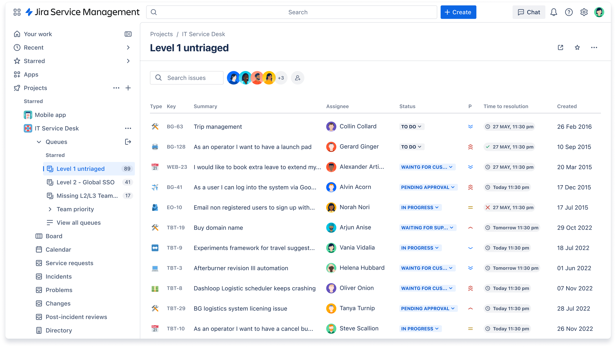 Jira Service Management's new navigation with projects