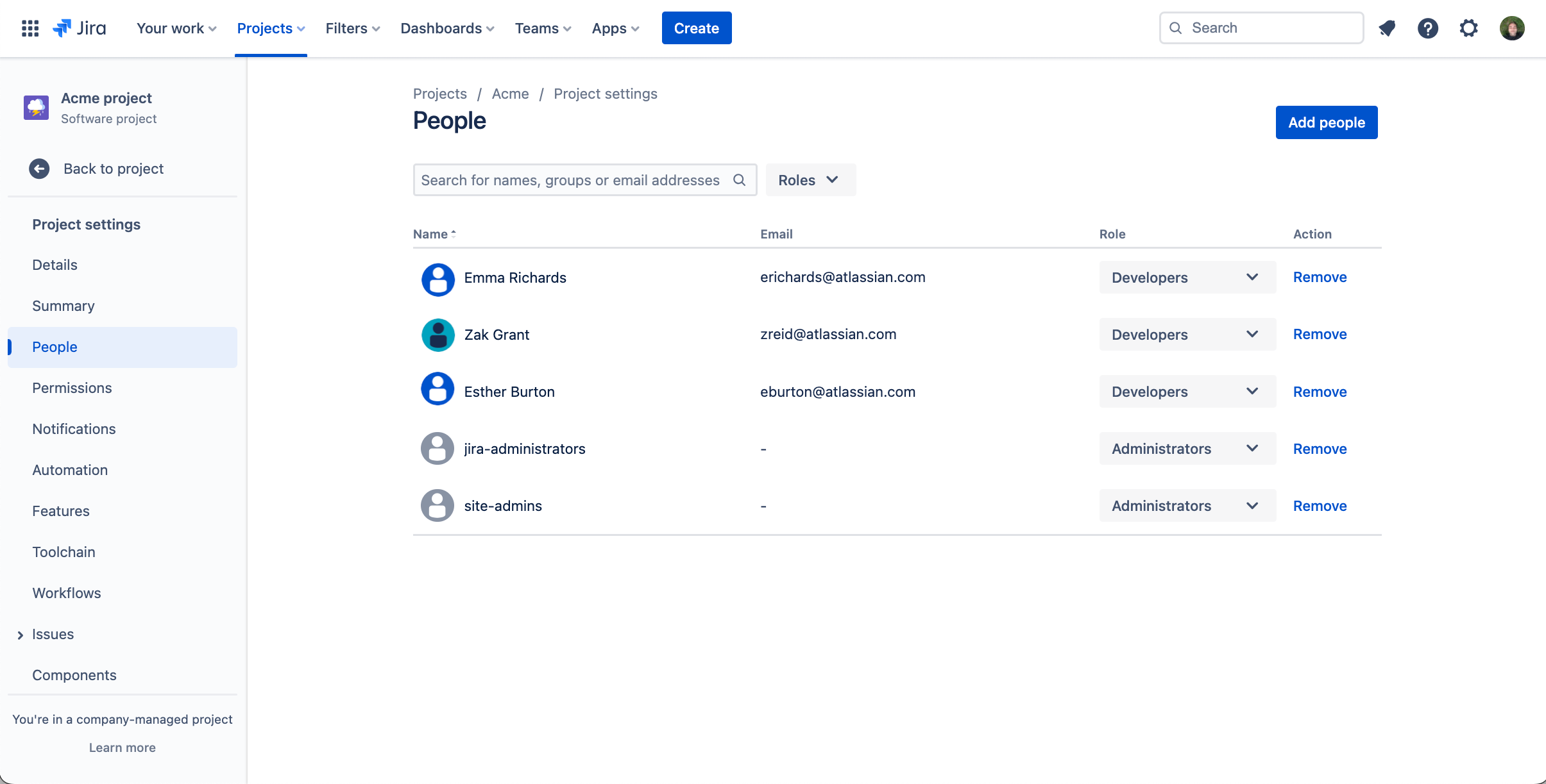 Assigning permissions from Jira Cloud