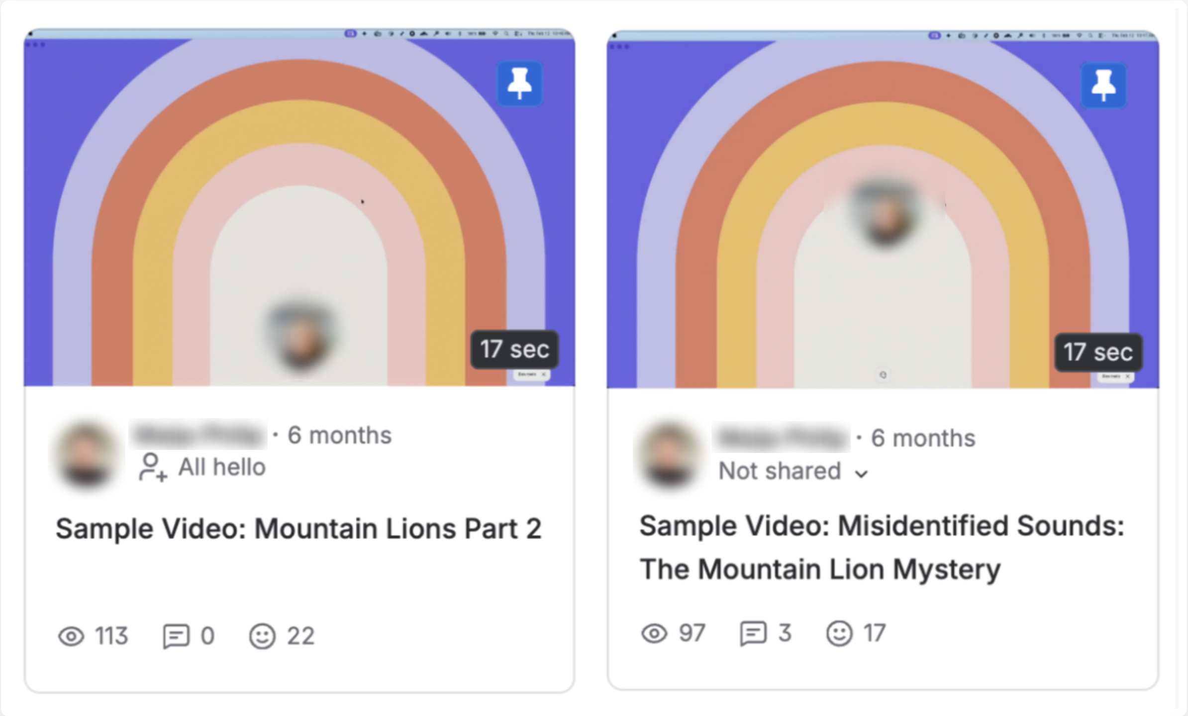 Loom video showing difference between shared and non-shared content