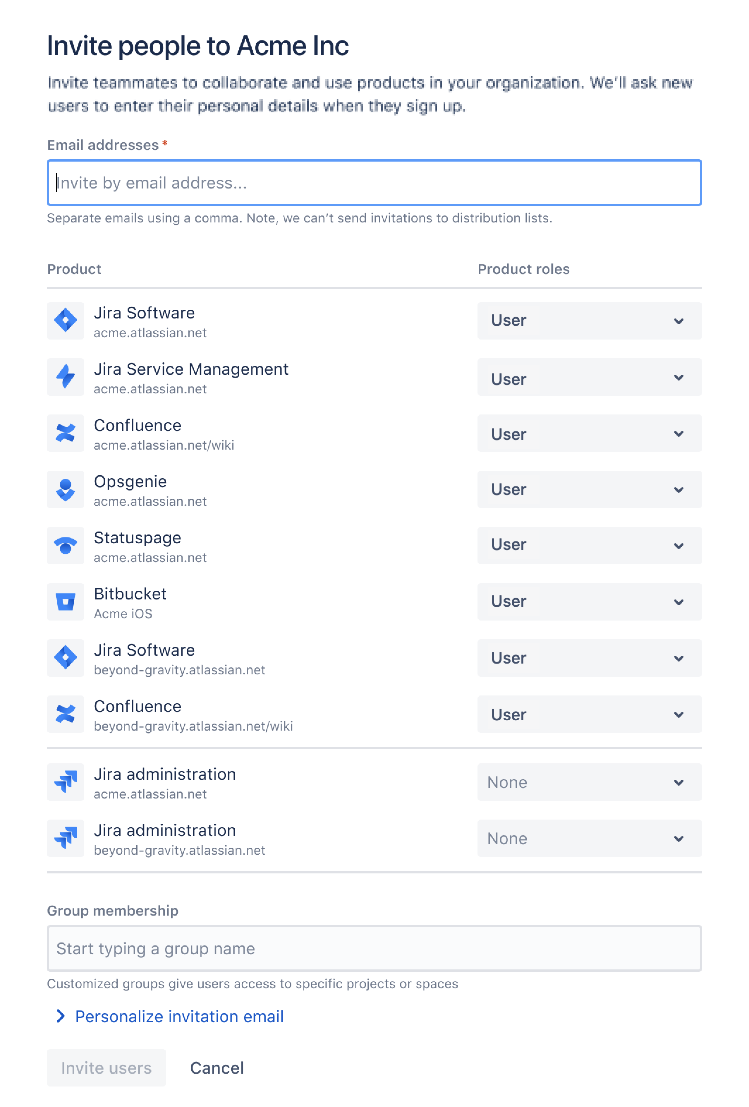 Invite a user | Atlassian Support