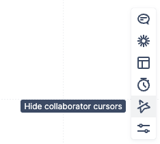 The hide collaborator cursors icon selected in the side whiteboard menu