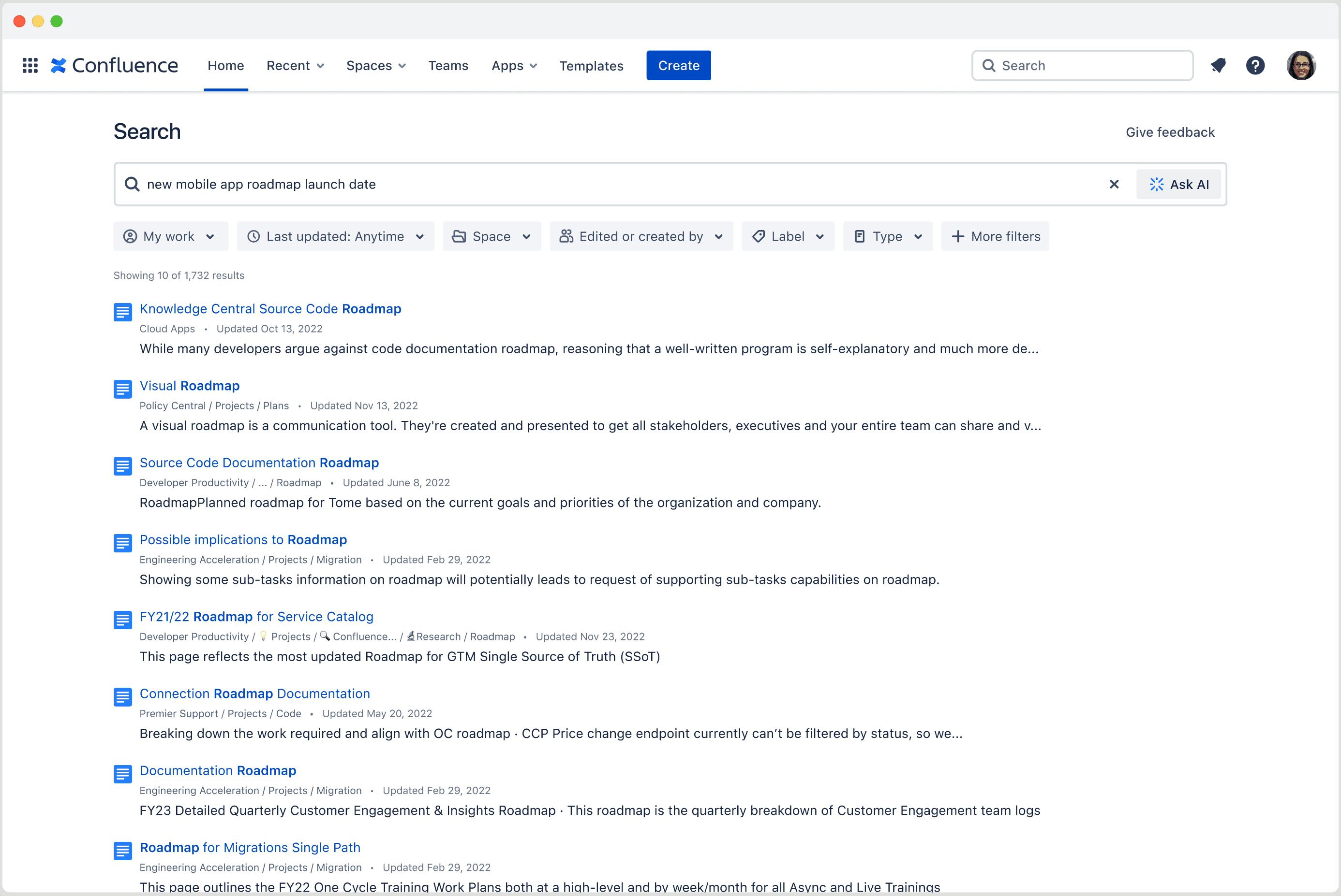 Confluence の詳細検索で Atlassian Intelligence に質問する