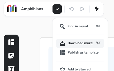 The download menu in Mural