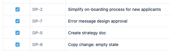 alt="Copying an issue in the list view."
