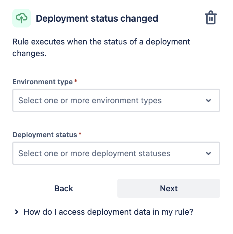 Deployment status changed trigger