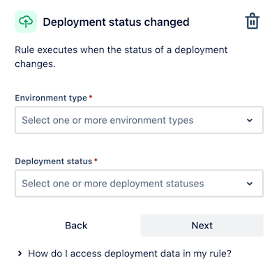 Deployment status changed trigger