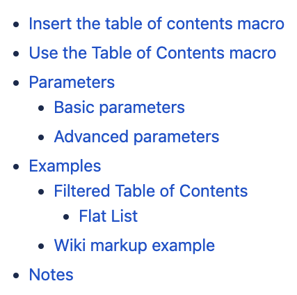 Image of "Bullet" style of bullet for table of contents