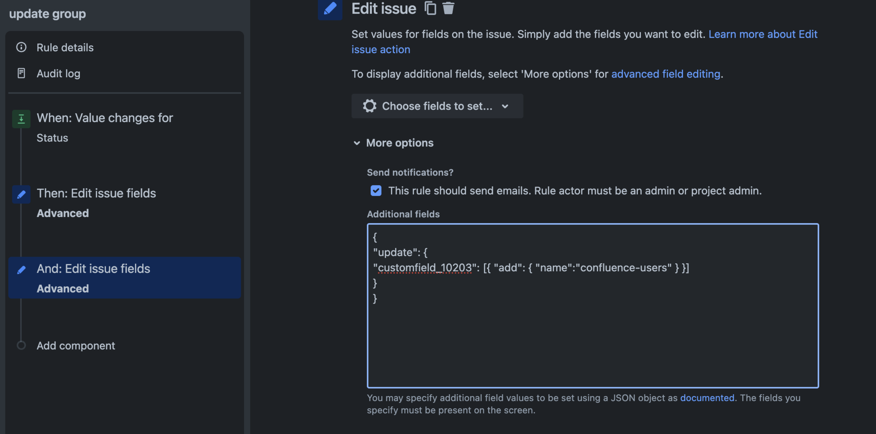 Additional Fields - JSON Code image