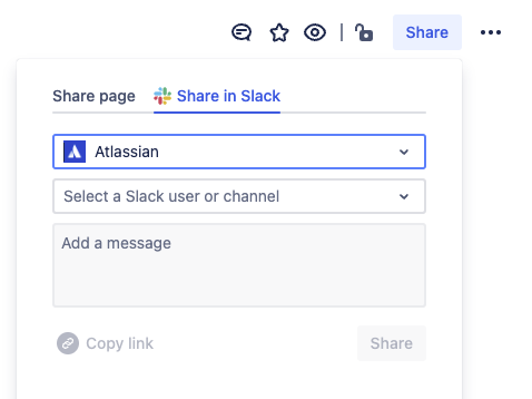 Share in Slack tab within the Share window