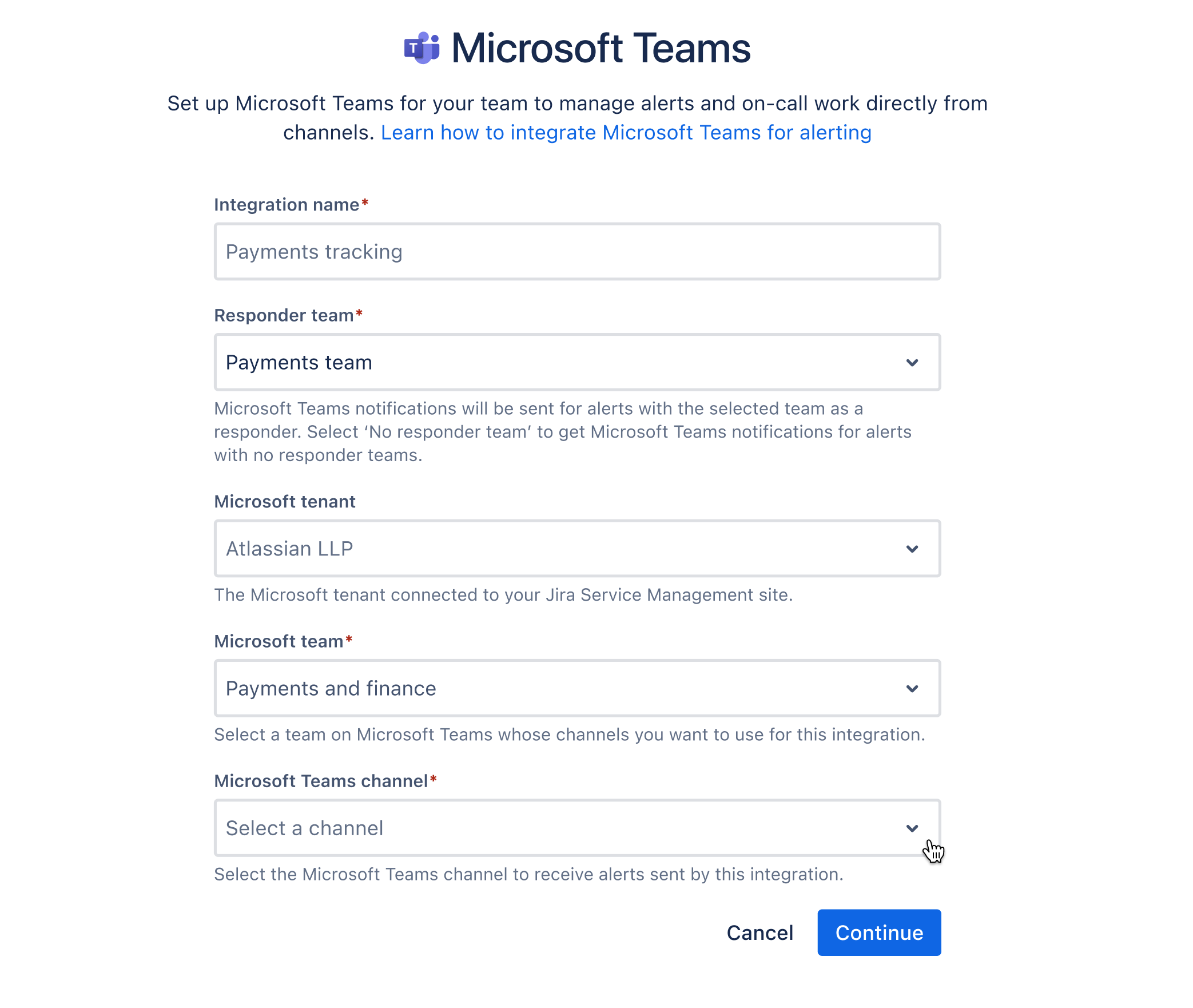 Microsoft Teams のアラート統合