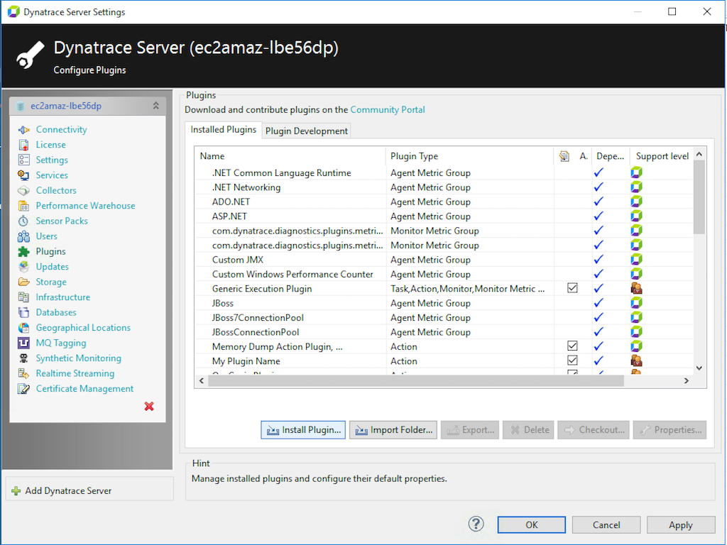 Dynatrace AppMon 設定プラグイン