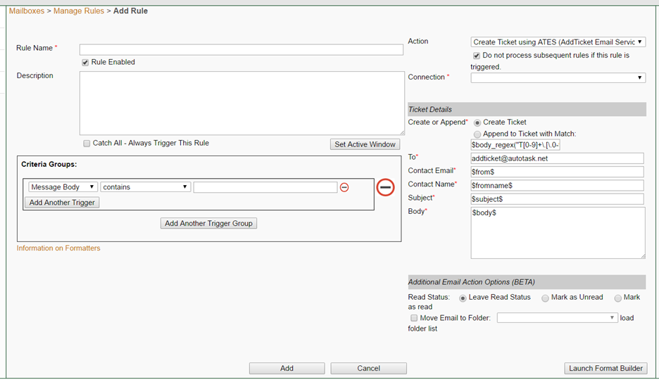 Autotask の設定