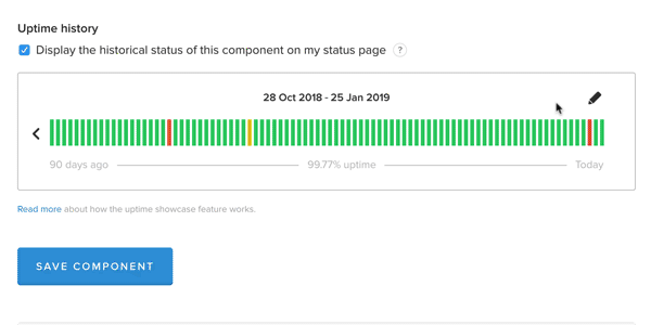 screenshot of how to modify uptime