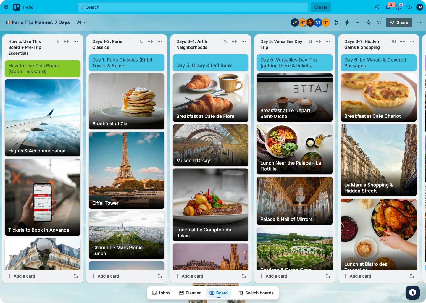 An AI-created Trello board.
