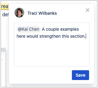 You can add inline comment by highlighting text on the page or by hovering over a section.