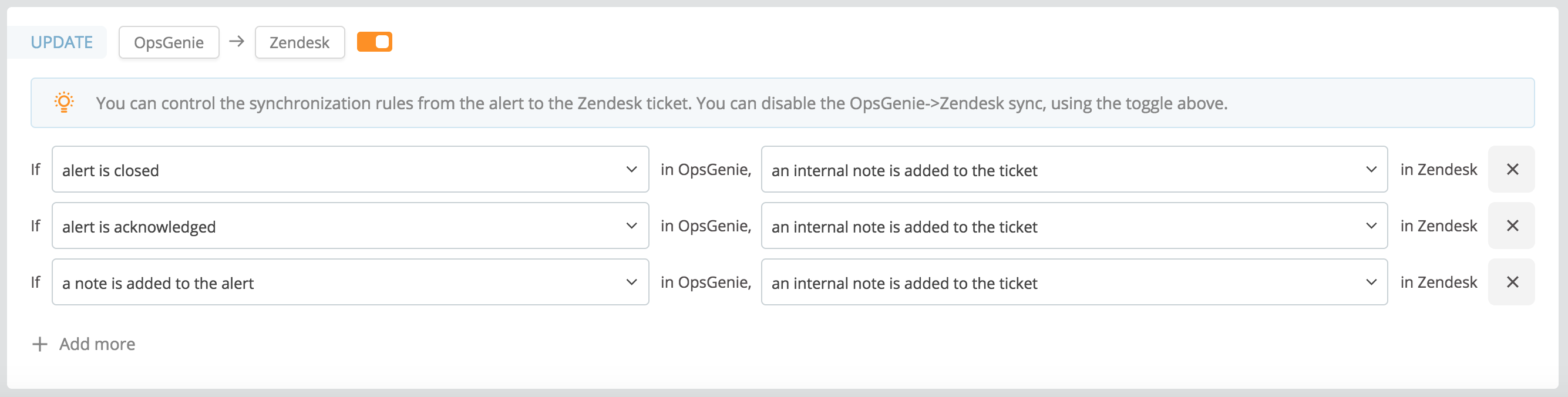 Opsgenie から Zendesk へのアップデートの場合