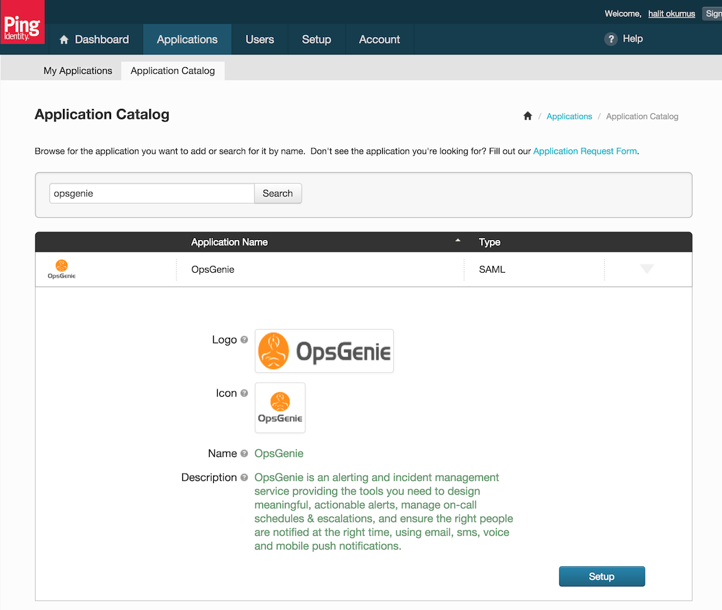 An image showing PingOne instructions for Opsgenie SSO settings.