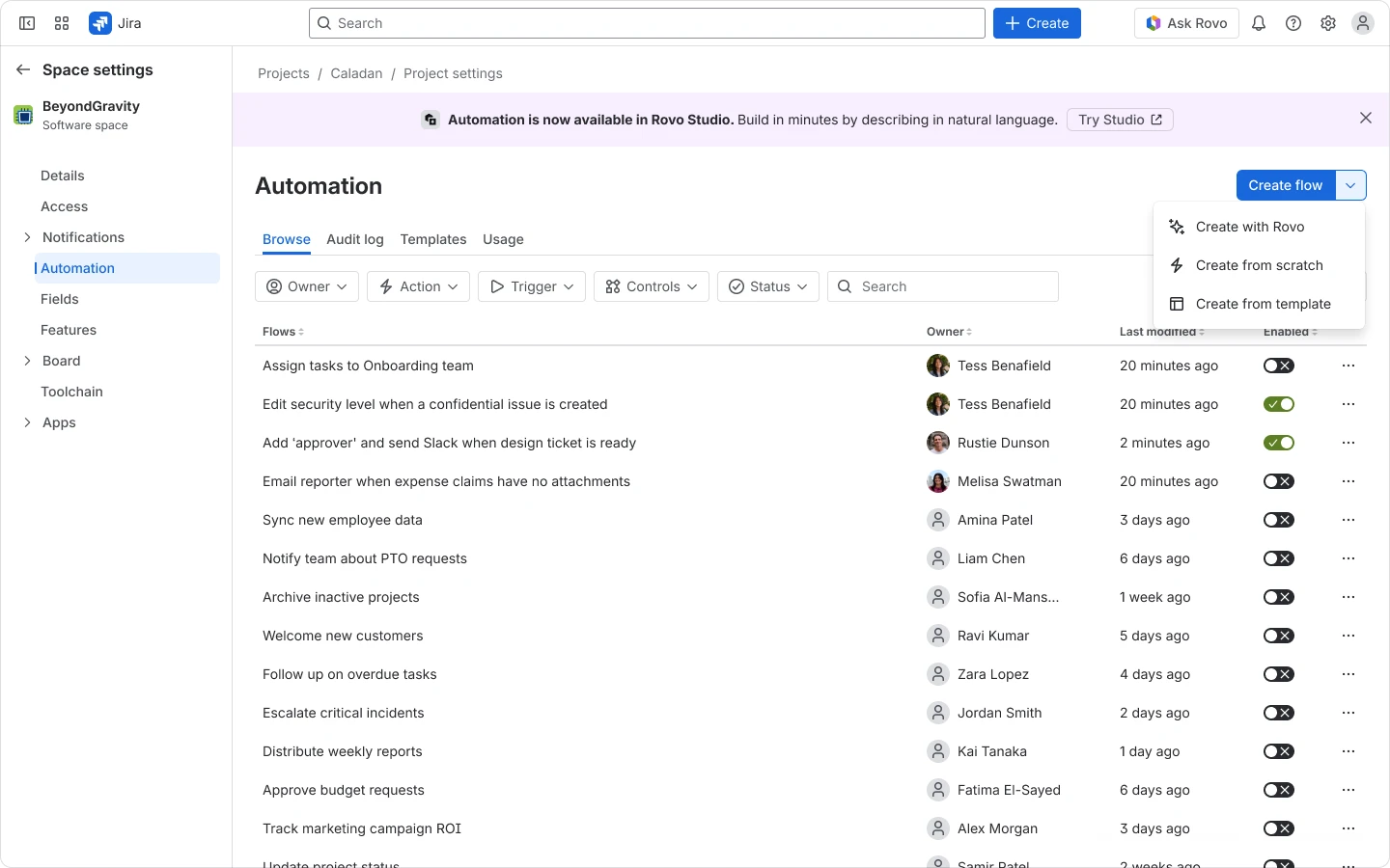 Automation in Jira with Rovo