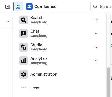 Screenshot of navigating to Analytics app from app switcher
