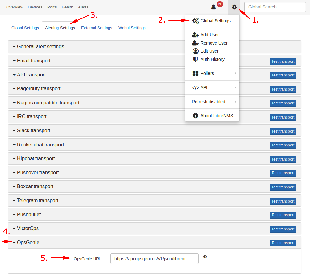 LibreNMS webhook