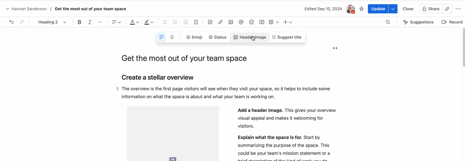 If enabled by the space admin, you can add your own custom statuses to a page while editing.