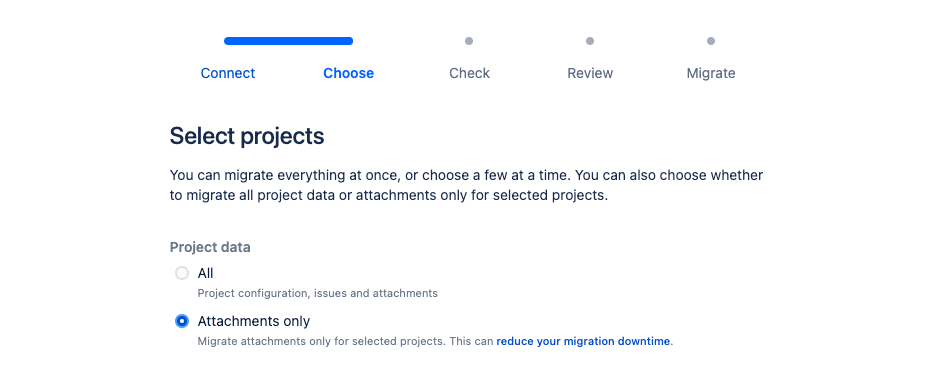 "Attachments only" option in the Jira Cloud Migration Assistant