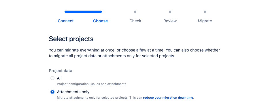 Jira Cloud Migration Assistant の「添付ファイルのみ」オプション