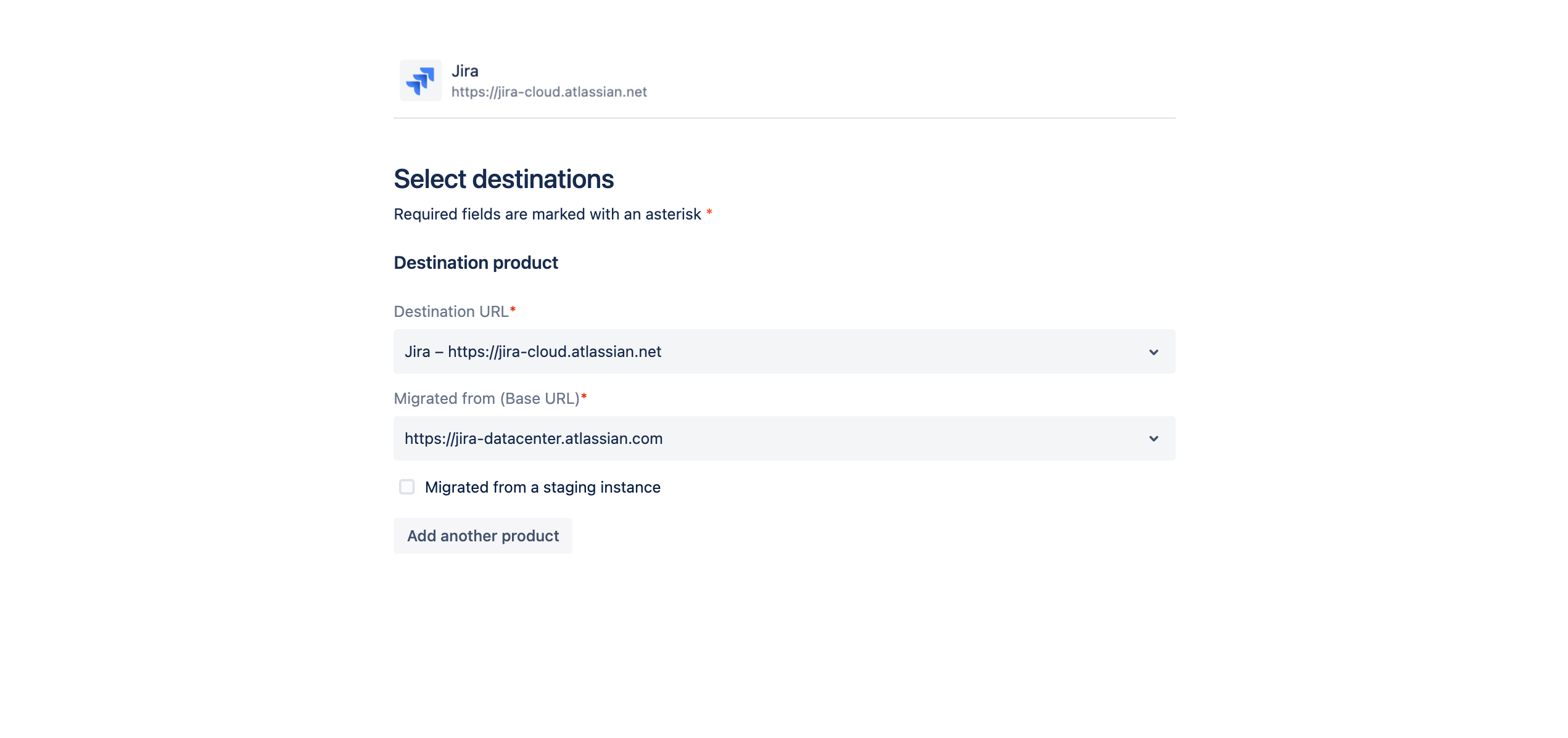 Jira を選択した状態で、既存のリンクの新しいリンク先を選択します。