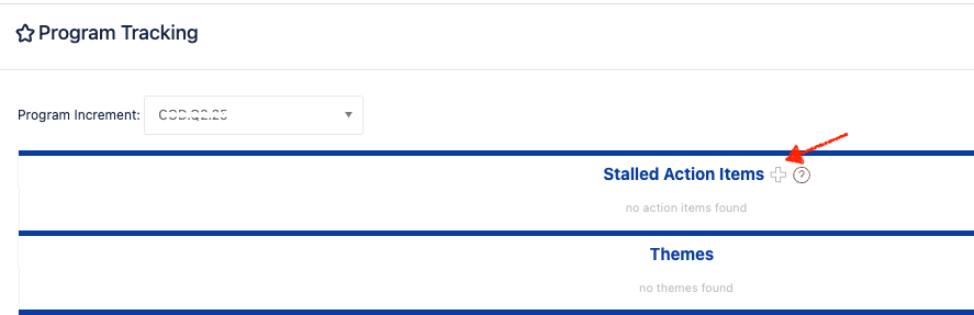 Program Tracking page showing no stalled action items.