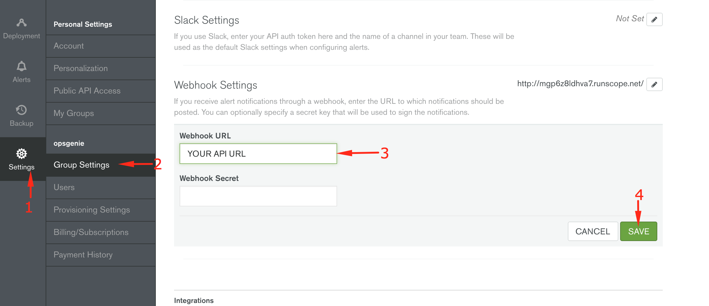 MongoDB Cloud Manager settings