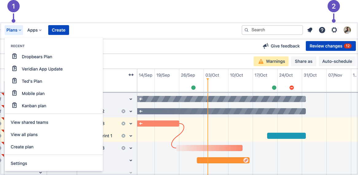Where to find Advanced Roadmaps related functions in the Jira Software Cloud Nav