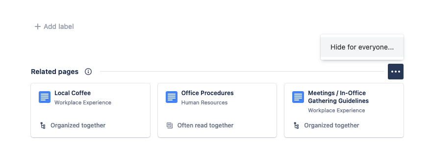Easily hide related pages on an individual page level for all viewers of a page.