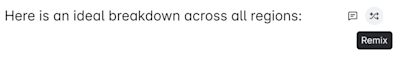 Remix is available by hovering the cursor to the right of a text element.