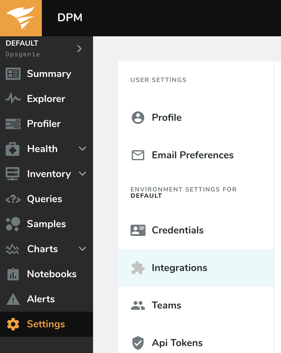 Solarwinds DPM Settings Integrations