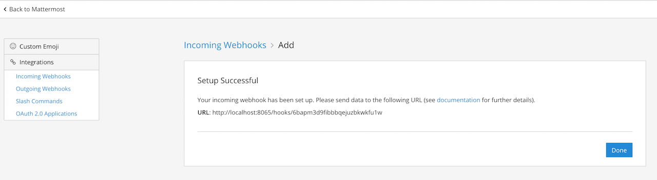 Mattermost webhook