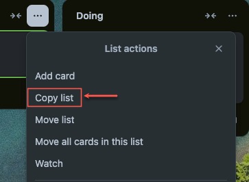 Copying a list and all its cards