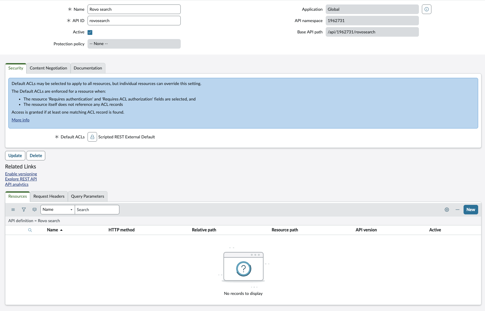 Screenshot of Resources section