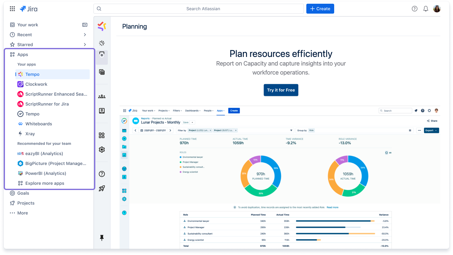 Apps in Jira's new navigation