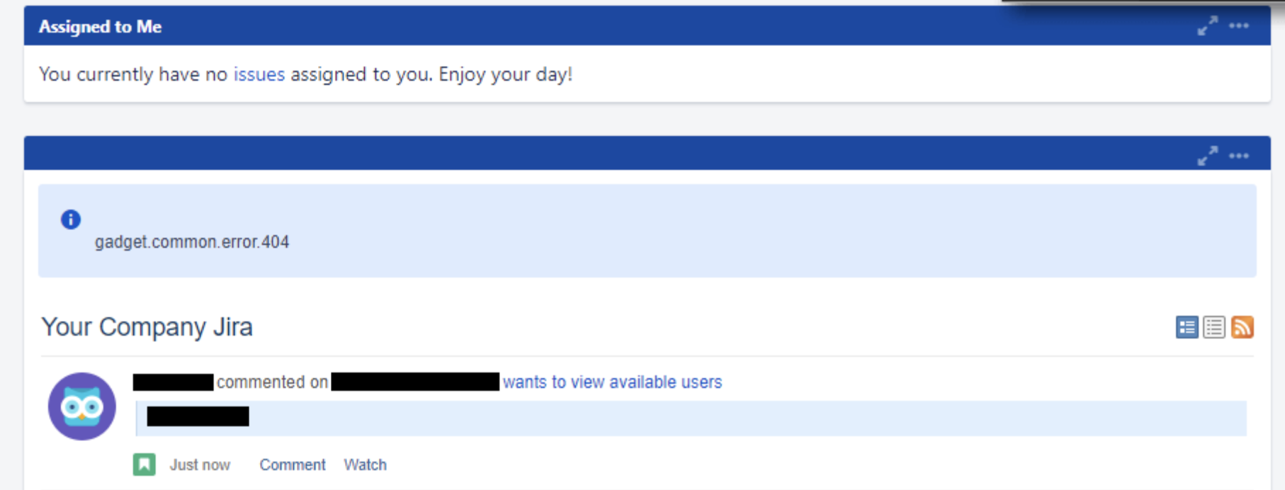 Jira dashboard
