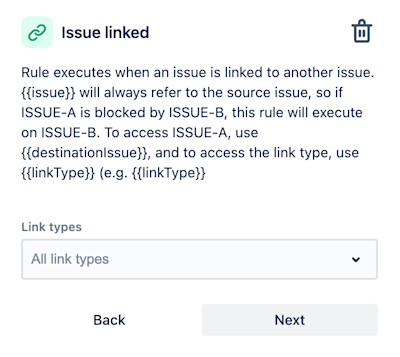 Issue linked trigger in automation