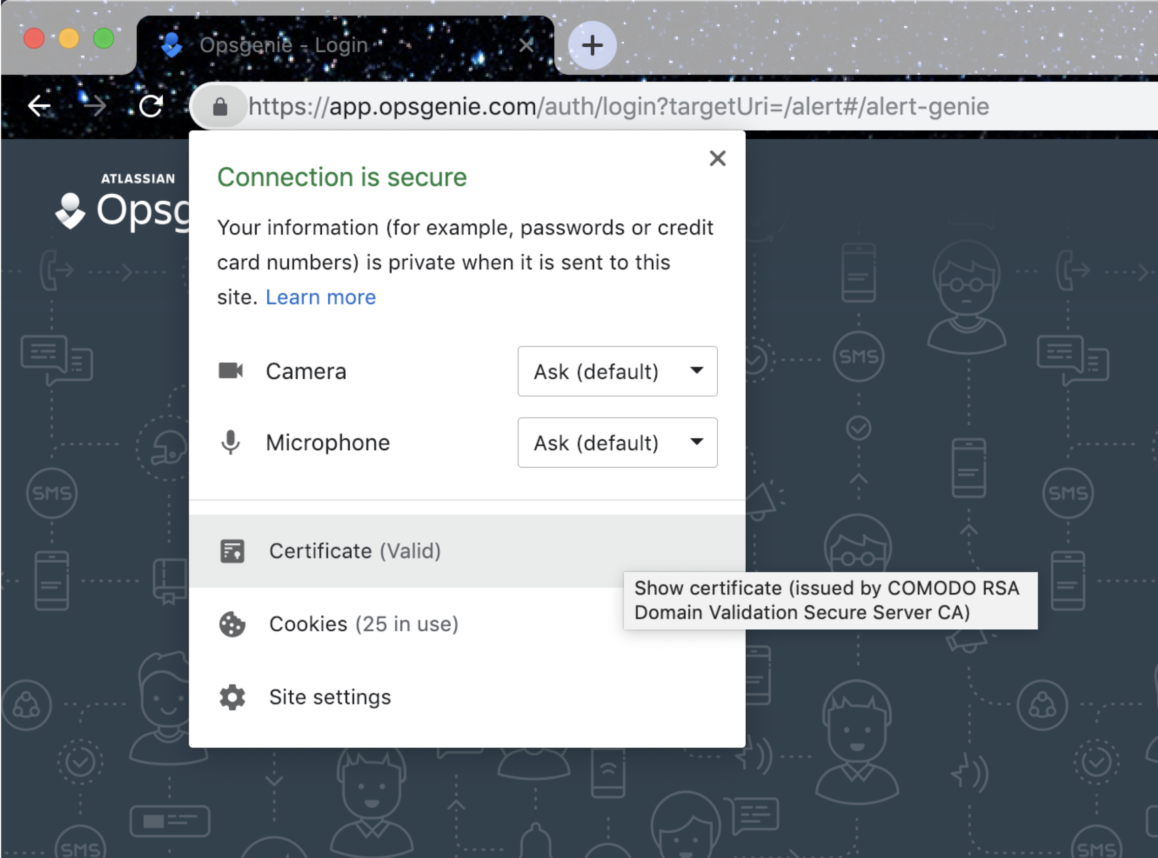 An image showing network connection settings for a browser.