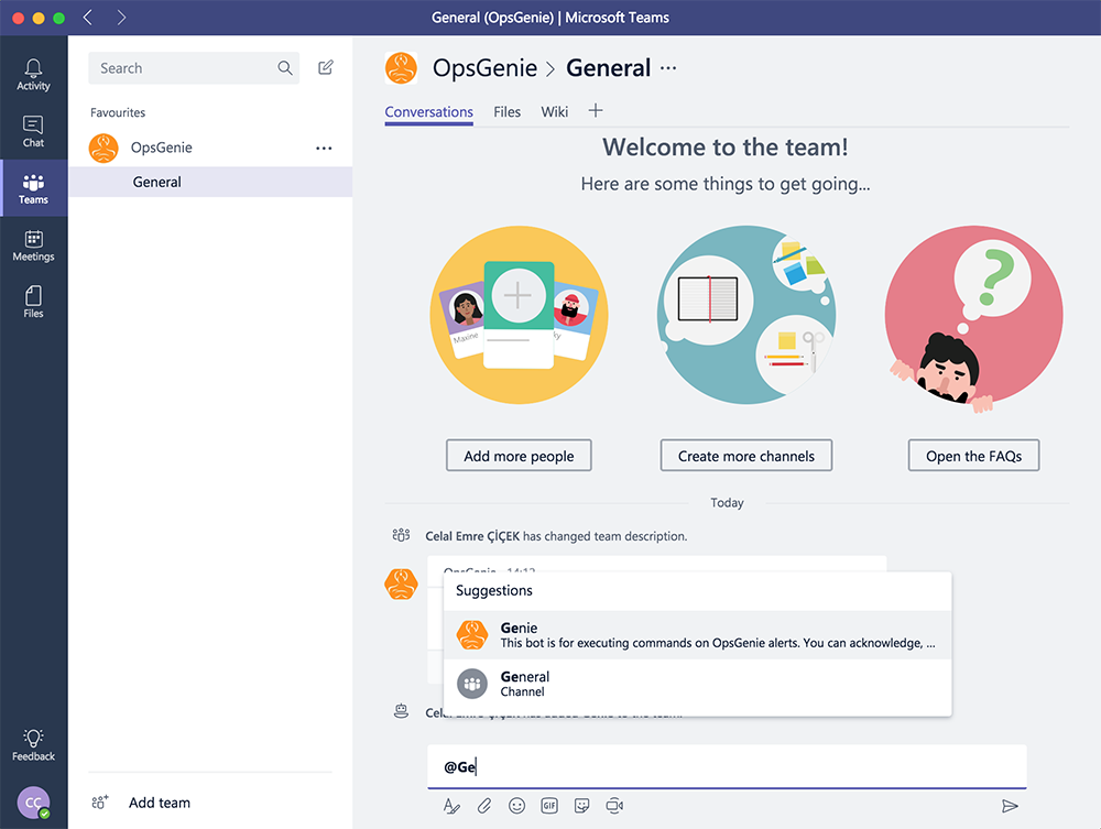 Microsoft Teams ボット タイプ